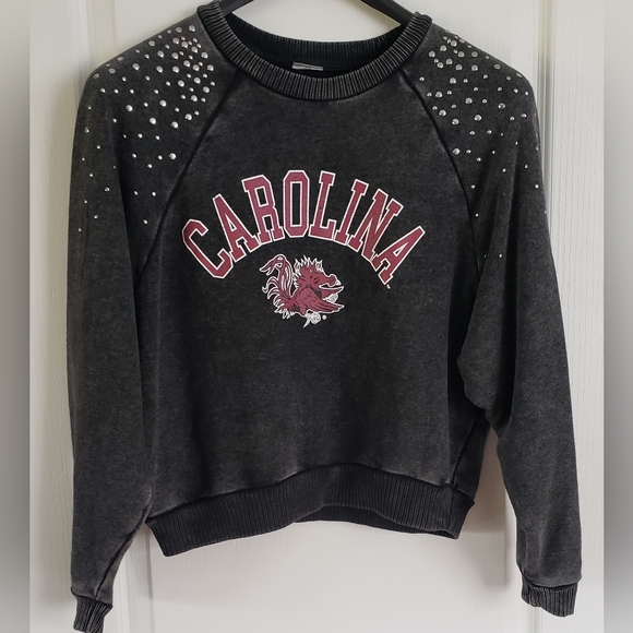 gameday couture Tops - Gameday Couture Charcoal South Carolina Gamecocks Don't Blink Studded Sweatshirt